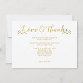 金ゴールドベビー誕生発表3写真テンプレート 招待状 (裏面)