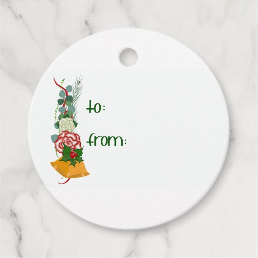 金ゴールドベルクリスマスプレゼントラベル フェイバータグ (正面)