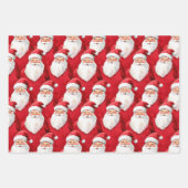 金ゴールドベルサンタ・ポインセチア花クリスマス ラッピングペーパーシート (正面2)