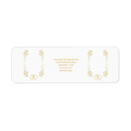 金ゴールドベルスクロールワーク結婚デザインの差出人住所 ラベル