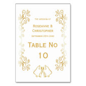 金ゴールドベルズスクロールワーク結婚デザイン テーブルナンバー (裏面)