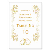 金ゴールドベルズスクロールワーク結婚デザイン テーブルナンバー (正面)