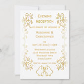 金ゴールドベルズスクロールワーク結婚式レセプション 招待状 (正面)