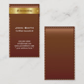 金ゴールドベルトの革会計士の名刺 名刺 (正面/裏面)