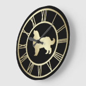 金ゴールドベルネスマウンテンドッグローマ数字 ラージ壁時計 (傾斜)