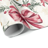 金ゴールドベルピンク弓クリスマス ラッピングペーパー (ロールコーナー)