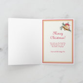 金ゴールドベルピンク弓フォトクリスマスカード シーズンカード (内部)