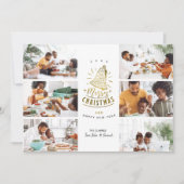 金ゴールドベルメリークリスマス6フォトコラージュ シーズンカード (正面)