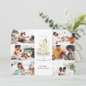 金ゴールドベルメリークリスマス6フォトコラージュ シーズンカード (スタンド正面)