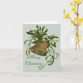 金ゴールドベルリーフクリスマスカード カード (黄色い花)