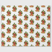 金ゴールドベルレトロクリスマスラッピング紙 ラッピングペーパー (フラット)