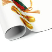 金ゴールドベル及びホリーオーナメントラッピング紙 ラッピングペーパー (ロールコーナー)