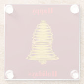 金ゴールドベル抽象芸術ダークレッドコースター ガラスコースター (裏面)