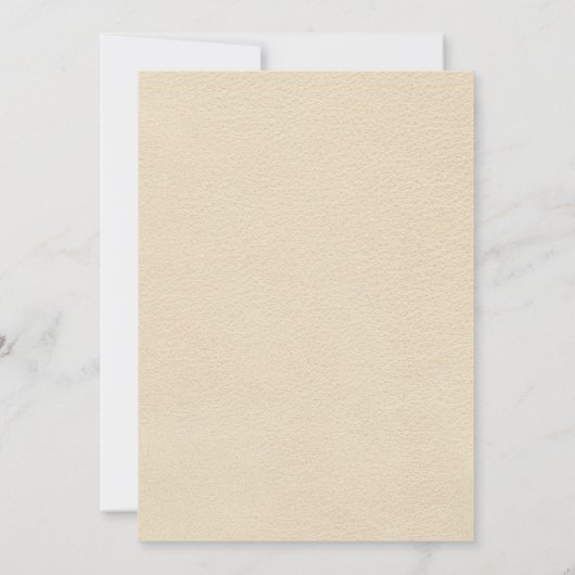 金ゴールドベージュと白の花ジェンダーがパーティーを表示 招待状 (裏面)