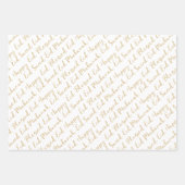 金ゴールドベージュイード書道マスジドパターンデザイン ラッピングペーパーシート (正面2)