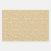 金ゴールドベージュシープイードムバラクキッズ ラッピングペーパーシート (正面3)