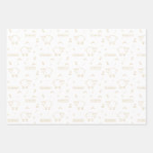 金ゴールドベージュシープイードムバラクキッズ ラッピングペーパーシート (正面2)