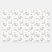 金ゴールドベージュシープイードムバラクキッズ ラッピングペーパーシート (正面)