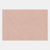 金ゴールドベージュボヘミアンハートラッピング紙シート ラッピングペーパーシート (正面2)