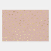 金ゴールドベージュボヘミアンハートラッピング紙シート ラッピングペーパーシート (正面)