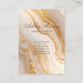 金ゴールドベージュマーブルハンドメイドジュエリーイヤリングディスプレイ 名刺 (裏面)