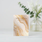 金ゴールドベージュマーブルハンドメイドジュエリーイヤリングディスプレイ 名刺 (スタンド正面)