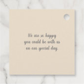 金ゴールドベージュ結婚クリスマス フェイバータグ (裏面)