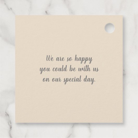 金ゴールドベージュ結婚クリスマス フェイバータグ (裏面)