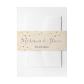 金ゴールドベージュ結婚クリスマス 招待状ベリーバンド (正面例)