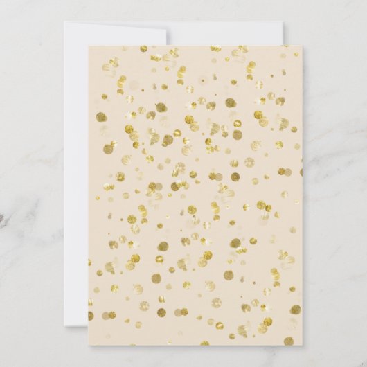 金ゴールドベージュ結婚クリスマス 招待状 (裏面)