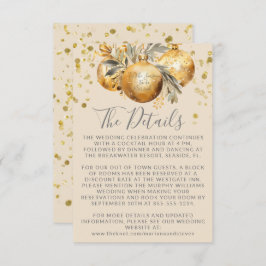 金ゴールドベージュ結婚リスマス詳細 エンクロージャーカード