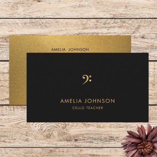 金ゴールドベースクレフ、 音符記号プロフェッショナル音楽先生 名刺