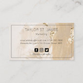 金ゴールドベ絵を描ージュ（ばちゃばちゃ）跳ねる名刺 名刺 (裏面)