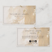 金ゴールドベ絵を描ージュ（ばちゃばちゃ）跳ねる名刺 名刺 (正面/裏面)