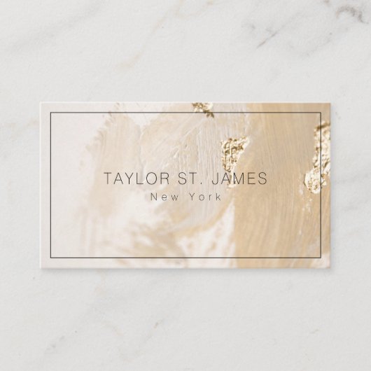 金ゴールドベ絵を描ージュ（ばちゃばちゃ）跳ねる名刺 名刺 (正面)