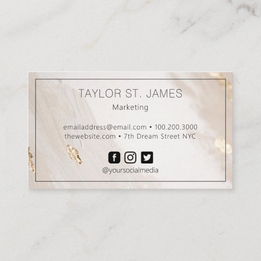 金ゴールドベ絵を描ージュ（ばちゃばちゃ）跳ねる 名刺 (裏面)