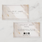 金ゴールドベ絵を描ージュ(ばちゃばちゃ)跳ねる 名刺 (正面/裏面)