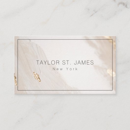 金ゴールドベ絵を描ージュ(ばちゃばちゃ)跳ねる 名刺 (正面)