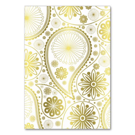 金ゴールドペイズリーパターン テーブルナンバー (正面)