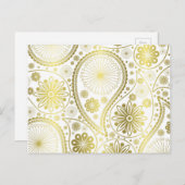 金ゴールドペイズリーパターン ポストカード (正面/裏面)