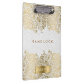 金ゴールドペイズリーレース（白い背景） クリップボード (右)