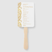 金ゴールドペイズリー伝統的インディアン結婚式 プログラム ハンドファン (裏面)