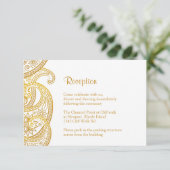 金ゴールドペイズリー披露宴、伝統的インディアン結婚ズ エンクロージャーカード (スタンド正面)