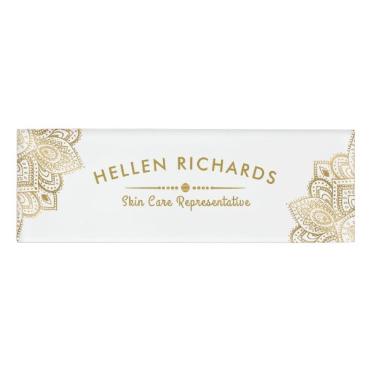 金ゴールドペイズリー曼荼羅 名札 (正面)