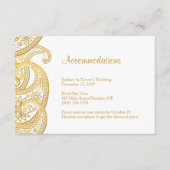 金ゴールドペイズリー結婚インディアン宿泊施設 エンクロージャーカード (正面)