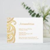 金ゴールドペイズリー結婚インディアン宿泊施設 エンクロージャーカード (スタンド正面)