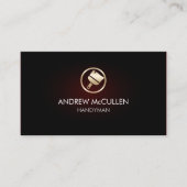 金ゴールドペイ絵を描ントブラシアイコン赤いグロー 名刺 (正面)