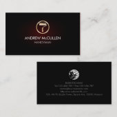 金ゴールドペイ絵を描ントローラーアイコン赤いグロー 名刺 (正面/裏面)