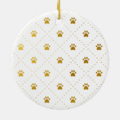 金ゴールドペットキャットクリスマスフォトパーソナライズされたホリデー セラミックオーナメント (裏面)