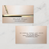 金ゴールドペンストライプルミヌース公証人 名刺 (正面/裏面)